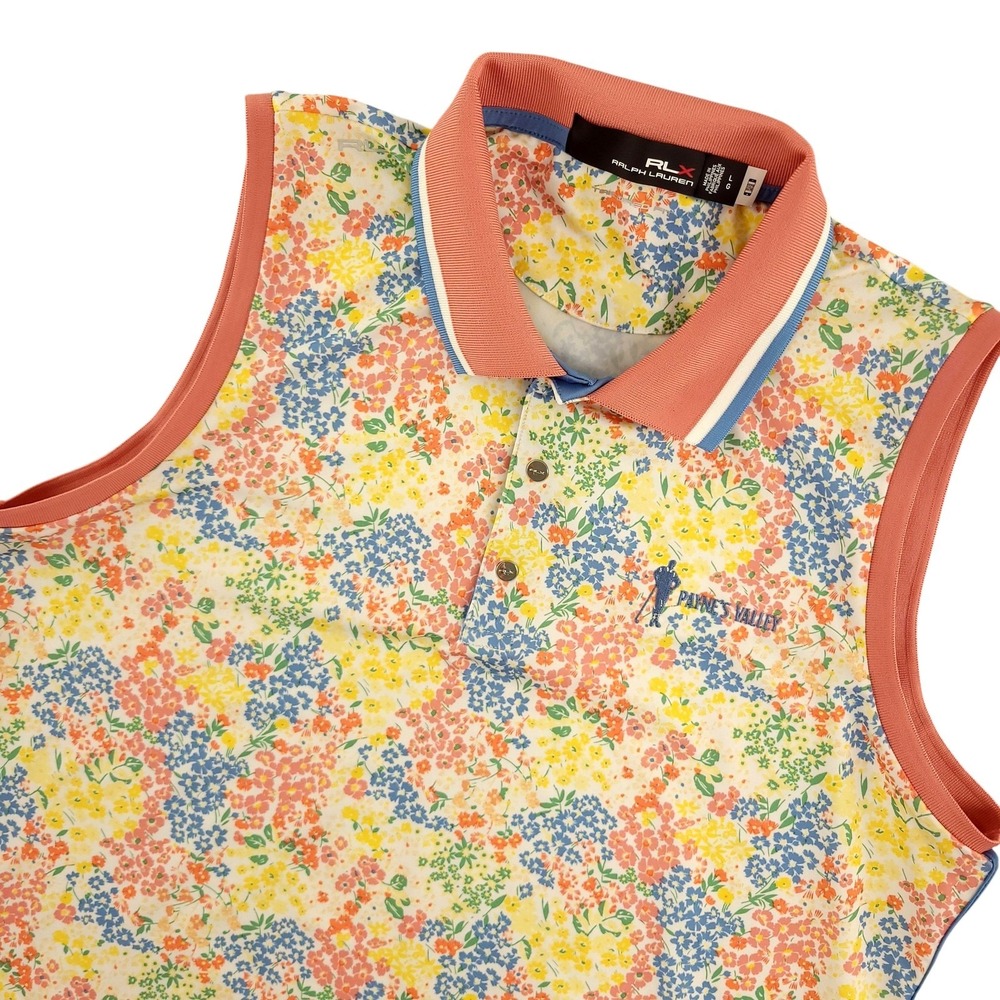 RLX Ralph Lauren Polo Shirt Womens L Floral Sleeveless Payne's Valley Golf‎ Top